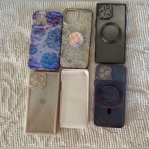 Floral and Glitter iPhone 13 Pro Max Cases and Screen Protector Lot